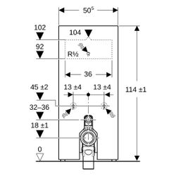 Geberit Monolith Sanitärmodul für Stand-WC, Höhe 114cm, Frontverkleidung aus Steinze... GEBERIT-131033005 4025410519177 (Abb. 1)