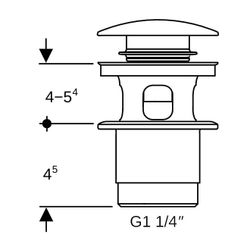 Geberit Ablaufventil mit Druckbetätigung, Hochglanz verchromt... GEBERIT-152076211 4025410698629 (Abb. 1)