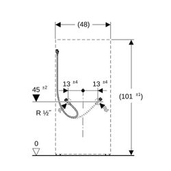 Geberit Wasseranschlussset unten zu Monolith Sanitärmodul, für WC, Höhe 101cm... GEBERIT-131013001 4025416831730 (Abb. 1)