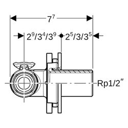 Geberit T-Wanddurchführung FlowFit 90 Grad, 16mm x Rp 1/2", Rotguss, 620812001... GEBERIT-620812001 4025410705815 (Abb. 1)