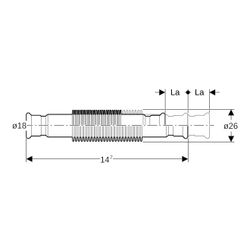 Geberit Mapress Edelstahl Axialkompensator mit Pressmuffen Außendurchmesser 18mm... GEBERIT-33933 4024723339335 (Abb. 1)