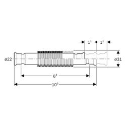 Geberit Mapress Edelstahl Axialkompensator mit Pressmuffen Außendurchmesser 22mm... GEBERIT-33934 4024723339342 (Abb. 1)