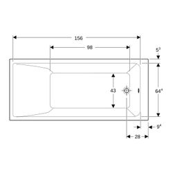 Geberit Renova Plan Rechteckbadewanne 170x75cm, Gesamtvolumen 212l... GEBERIT-554305011 4025410711038 (Abb. 1)