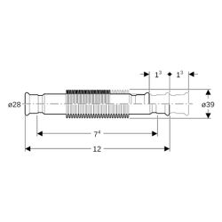 Geberit Mapress Edelstahl Axialkompensator mit Pressmuffen Außendurchmesser 28mm... GEBERIT-33935 4024723339359 (Abb. 1)