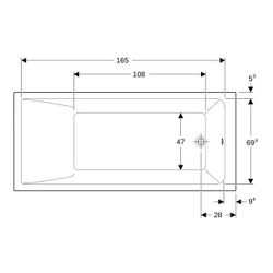 Geberit Renova Plan Rechteckbadewanne 180x80cm, Gesamtvolumen 242l... GEBERIT-554306011 4025410711045 (Abb. 1)