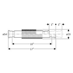 Geberit Mapress Edelstahl Axialkompensator mit Pressmuffen Außendurchmesser 54mm... GEBERIT-33938 4024723339380 (Abb. 1)