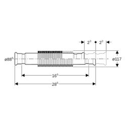 Geberit Mapress Edelstahl Axialkompensator mit Pressmuffen Außendurchmesser 88,9mm... GEBERIT-33940 4024723339403 (Abb. 1)