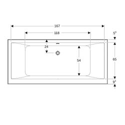 Geberit Renova Plan Rechteckbadewanne Duo 180x80cm, Gesamtvolumen 219l... GEBERIT-554307011 4025410710505 (Abb. 1)