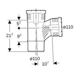 Geberit Silent-Pro Carve Abzweig 87,5 Grad, 110/110mm... GEBERIT-393540141 4025410708953 (Abb. 1)