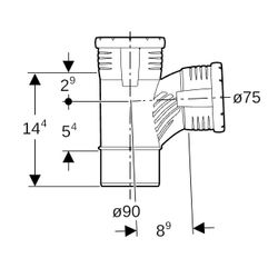 Geberit Silent-Pro Carve Abzweig 87,5 Grad, 90/75mm... GEBERIT-393445141 4025410709202 (Abb. 1)