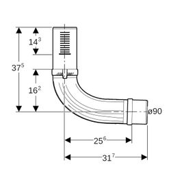 Geberit Silent-Pro BottomTurn Bogen MX 90mm... GEBERIT-393425141 4025410709301 (Abb. 1)