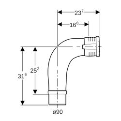 Geberit Silent-Pro BackFlip Bogen MX 90mm... GEBERIT-393426141 4025410709028 (Abb. 1)