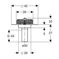 Geberit Pluvia Dachwassereinlauf mit Anschlussblech Maximale Ablaufleistung 25l/s... GEBERIT-359099001 4025410162830 (Abb. 1)