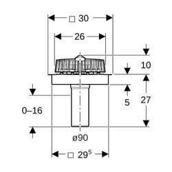 Geberit Pluvia Dachwassereinlauf mit Befestigungsflansch, für Dachabdichtungsfolien ... GEBERIT-359098001 4025416672203 (Abb. 1)