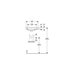 Geberit Acanto Handwaschbecken Hahnloch rechts, ohne Überlauf, Weiß/KeraTect... GEBERIT-500635018 4022009352979 (Abb. 1)