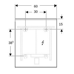 Geberit Option Plus Square Lichtspiegel, direkte, indirekte Beleuchtung, 60x70x3,5cm... GEBERIT-502781141 4025410059987 (Abb. 1)