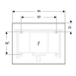 Geberit Option Plus Square Lichtspiegel, direkte, indirekte Beleuchtung, 90x70x3,5cm... GEBERIT-502783141 4025410060020 (Abb. 1)