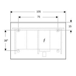 Geberit Option Plus Square Lichtspiegel, direkte, indirekte Beleuchtung, 105x70x3,5c... GEBERIT-502784141 4025410060044 (Abb. 1)