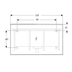 Geberit Option Plus Square Lichtspiegel, direkte, indirekte Beleuchtung, 120x70x3,5c... GEBERIT-502785141 4025410060068 (Abb. 1)