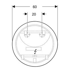 Geberit Option Round Lichtspiegel mit direkter und indirekter Beleuchtung 60x60cm, D... GEBERIT-502797001 4025410060129 (Abb. 1)
