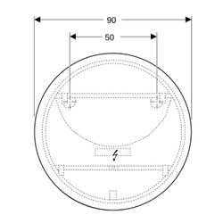 Geberit Option Round Lichtspiegel mit direkter und indirekter Beleuchtung 90x90cm, D... GEBERIT-502799001 4025410060143 (Abb. 1)