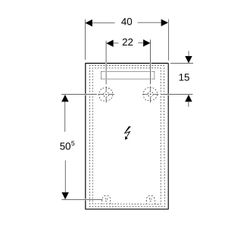 Geberit Option Basic Square Lichtspiegel Beleuchtung oben, 40x70x3cm, Aluminium elox... GEBERIT-502803001 4025410060167 (Abb. 1)