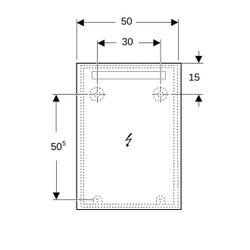 Geberit Option Basic Square Lichtspiegel Beleuchtung oben, 50x70x3cm, Aluminium elox... GEBERIT-502804001 4025410060723 (Abb. 1)