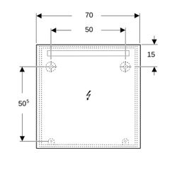 Geberit Option Basic Square Lichtspiegel Beleuchtung oben, 70x70x3cm, Aluminium elox... GEBERIT-502806001 4025410060730 (Abb. 1)