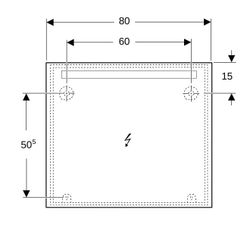 Geberit Option Basic Square Lichtspiegel Beleuchtung oben, 80x70x3cm, Aluminium elox... GEBERIT-502807001 4025410060204 (Abb. 1)