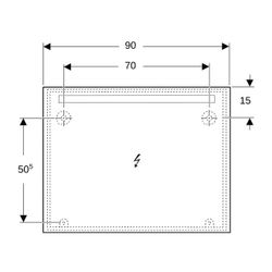 Geberit Option Basic Square Lichtspiegel Beleuchtung oben, 90x70x3cm, Aluminium elox... GEBERIT-502808001 4025410060211 (Abb. 1)