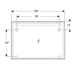 Geberit Option Basic Square Lichtspiegel Beleuchtung oben, 100x70x3cm, Aluminium elo... GEBERIT-502809001 4025410060228 (Abb. 1)