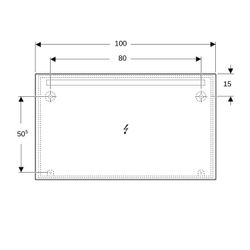 Geberit Option Basic Square Lichtspiegel Beleuchtung oben, 120x70x3cm, Aluminium elo... GEBERIT-502810001 4025410060235 (Abb. 1)