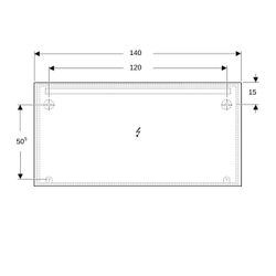 Geberit Option Basic Square Lichtspiegel Beleuchtung oben, 140x70x3cm, Aluminium elo... GEBERIT-502811001 4025410060242 (Abb. 1)