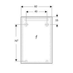 Geberit Option Basic Square Lichtspiegel Beleuchtung oben, 60x90x3cm, Aluminium elox... GEBERIT-502812001 4025410060259 (Abb. 1)