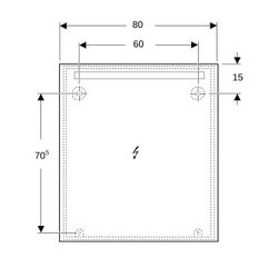 Geberit Option Basic Square Lichtspiegel Beleuchtung oben, 80x90x3cm, Aluminium elox... GEBERIT-502813001 4025410060266 (Abb. 1)