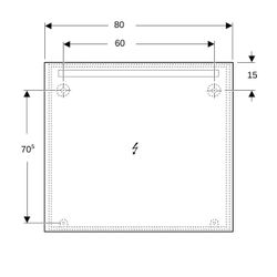 Geberit Option Basic Square Lichtspiegel Beleuchtung oben, 100x90x3cm, Aluminium elo... GEBERIT-502814001 4025410060273 (Abb. 1)