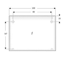 Geberit Option Basic Square Lichtspiegel Beleuchtung oben, 120x90x3cm, Aluminium elo... GEBERIT-502815001 4025410060280 (Abb. 1)