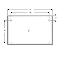 Geberit Option Basic Square Lichtspiegel Beleuchtung oben, 140x90x3cm, Aluminium elo... GEBERIT-502816001 4025410060297 (Abb. 1)