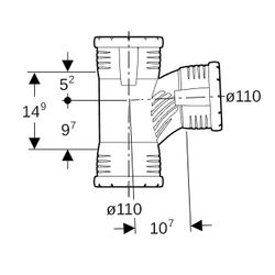Geberit Silent-Pro Carve Abzweig 87,5 Grad, 3 Muffen, 110/110mm... GEBERIT-393542141 4025410709127 (Abb. 1)