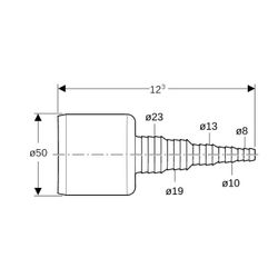 Geberit Adapter für Schlauchanschluss für Geräte, Nennweite 50mm, Außendurchmesser 5... GEBERIT-152910161 4025410078384 (Abb. 1)