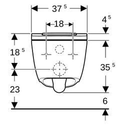 Geberit Dusch-WC AquaClean Sela Square, Wandhängend, Spülrandlos, KeraTect, 57x37,5x... GEBERIT-146250211 4025410103079 (Abb. 1)