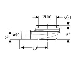 Geberit Duschwannenablauf, Ablaufkappe Sperrwasserhöhe 30mm Abgang aus PP d 40mm Hoc... GEBERIT-150582211 4025416633846 (Abb. 1)