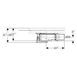 Geberit Duschwannenablauf mit 4 Füßen, für Setaplano Duschfläche, Sperrwasserhöhe 50... GEBERIT-154010001 4025416642190 (Abb. 1)