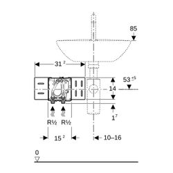 Geberit Rohbauset für Piave, Brenta Waschtischarmaturen, Standmontage, mit Unterputz... GEBERIT-116130001 4025416833710 (Abb. 1)