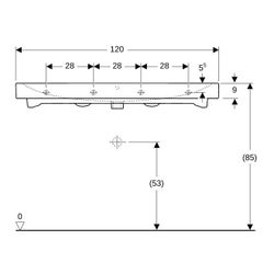Geberit iCon Waschtisch, Breite 120cm, Tiefe 48,5cm, ohne Hahnloch, Überlauf sichtba... GEBERIT-124025600 4022009306583 (Abb. 1)