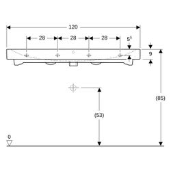 Geberit iCon Waschtisch, Breite 120cm, Tiefe 48,5cm, ohne Hahnloch, Überlauf sichtba... GEBERIT-124025600 4022009306583 (Abb. 1)