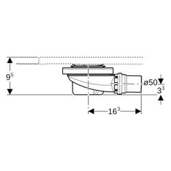 Geberit Duschwannenablauf für Setaplano Duschfläche, Sperrwasserhöhe 50mm, Außendurc... GEBERIT-154016001 4025416536529 (Abb. 1)
