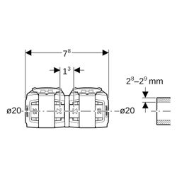 Geberit Übergang auf Fremdsystem FlowFit, DN 15, 20mm, 2,8-2,9mm, Siliziumbronze, Br... GEBERIT-620712001 4025410072412 (Abb. 1)