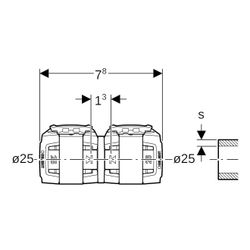 Geberit FlowFit Übergang auf Fremdsystem d 25mm, 3,5–3,7mm... GEBERIT-620724001 4025410072498 (Abb. 1)