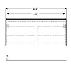 Geberit Acanto Unterschrank für Doppelwaschtisch 2 Schubl./Innenschubladen WT 120cm ... GEBERIT-503007011 4025410127464 (Abb. 1)